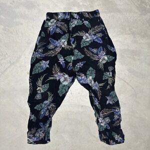 ORTTU Men's Floral Crop Trousers Men's SZ XS Summer Pants Casual Hawaiian